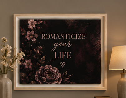 Romanticize Your Life Floral Wall Art — Framed Matte Canvas