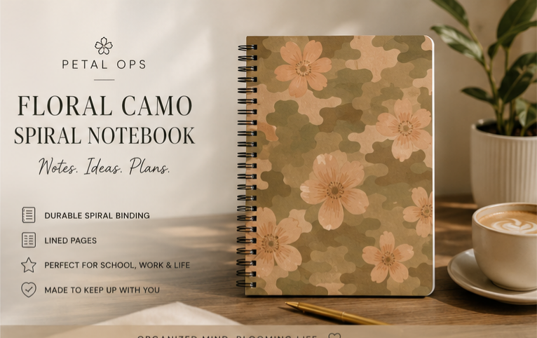 Floral Camouflage Spiral Notebook