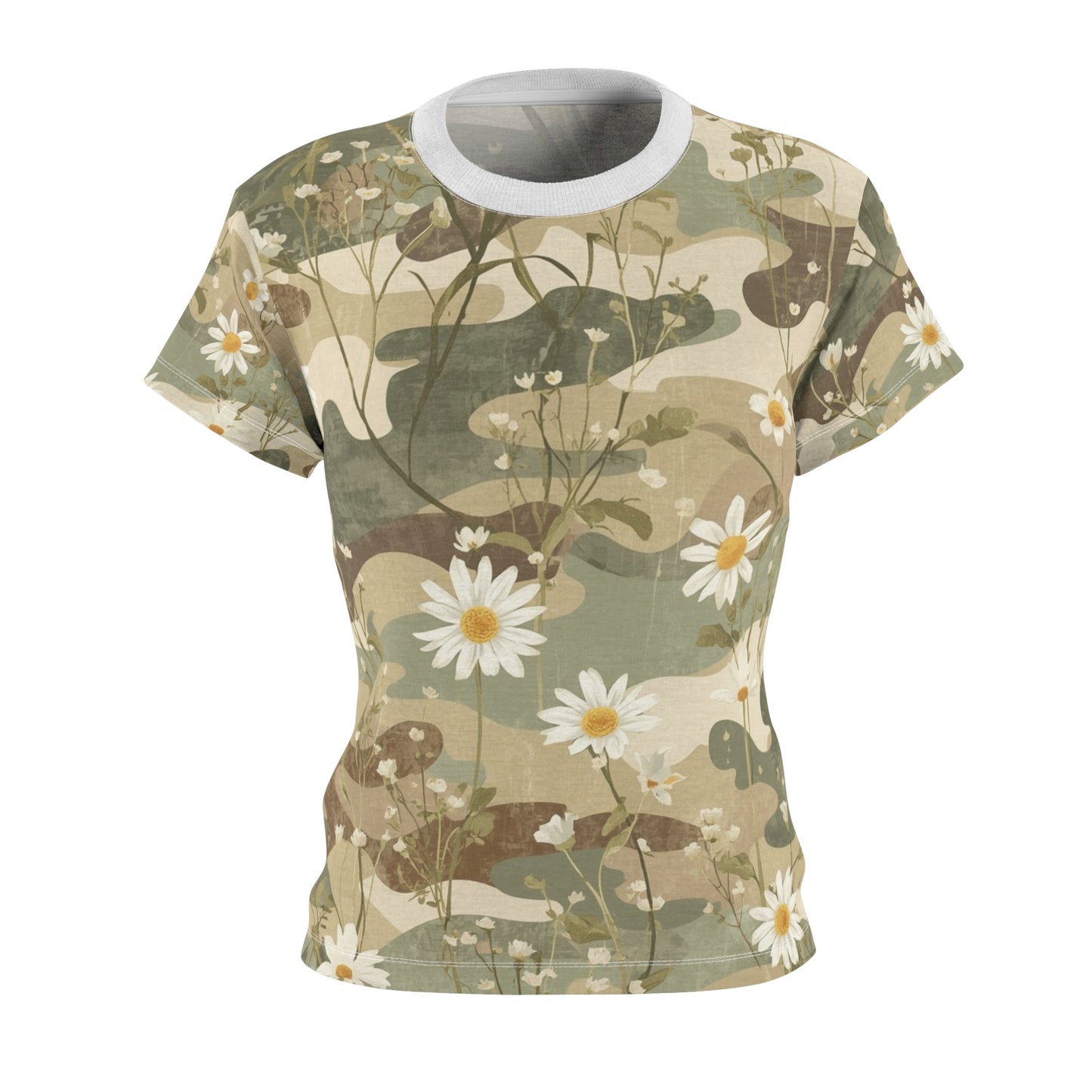 Daisy Camo Women's Tee — Floral Camouflage All-Over Print