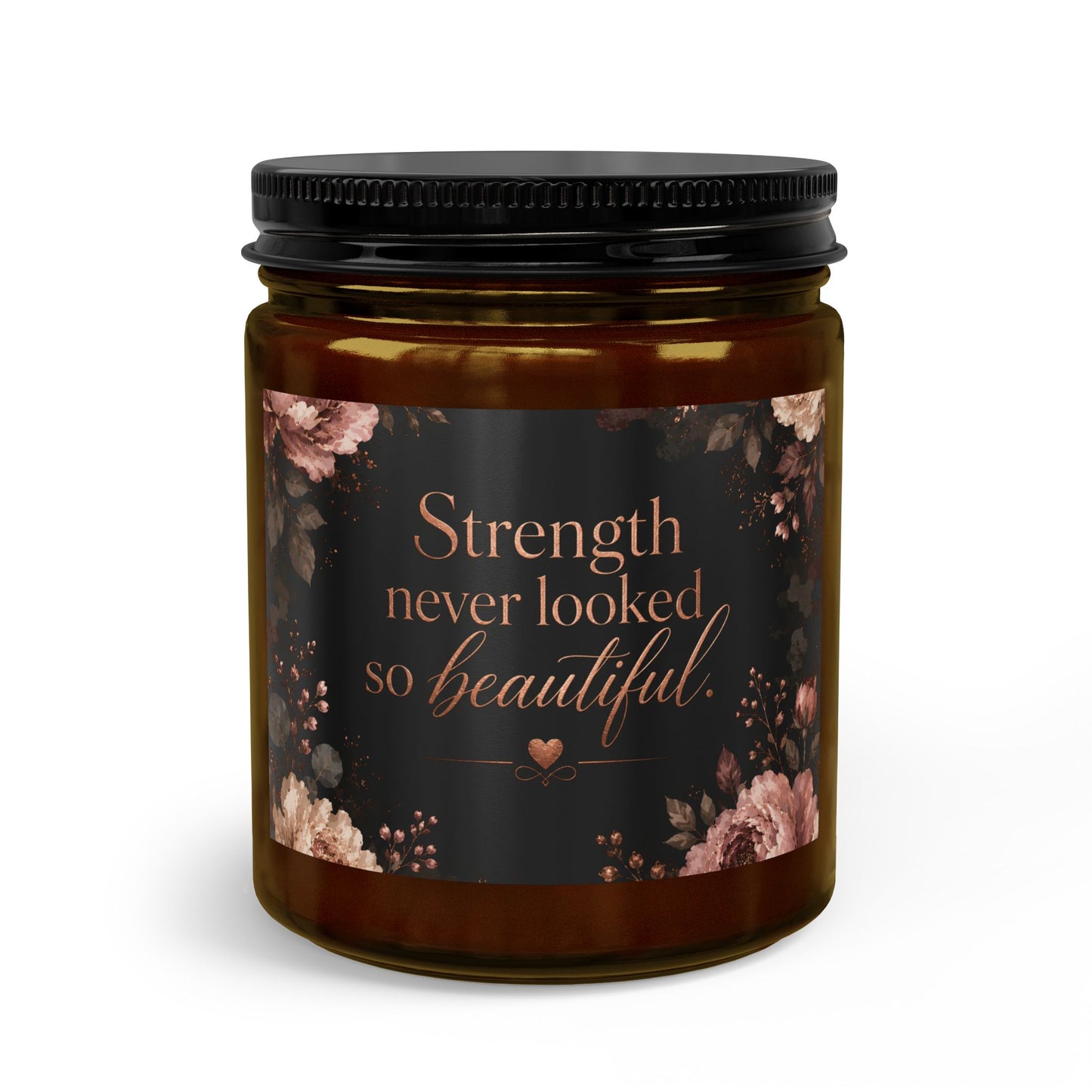 Inspirational Scented Candle Set — “Strength Never Looked So Beautiful” with Matches & Wick Trimmer