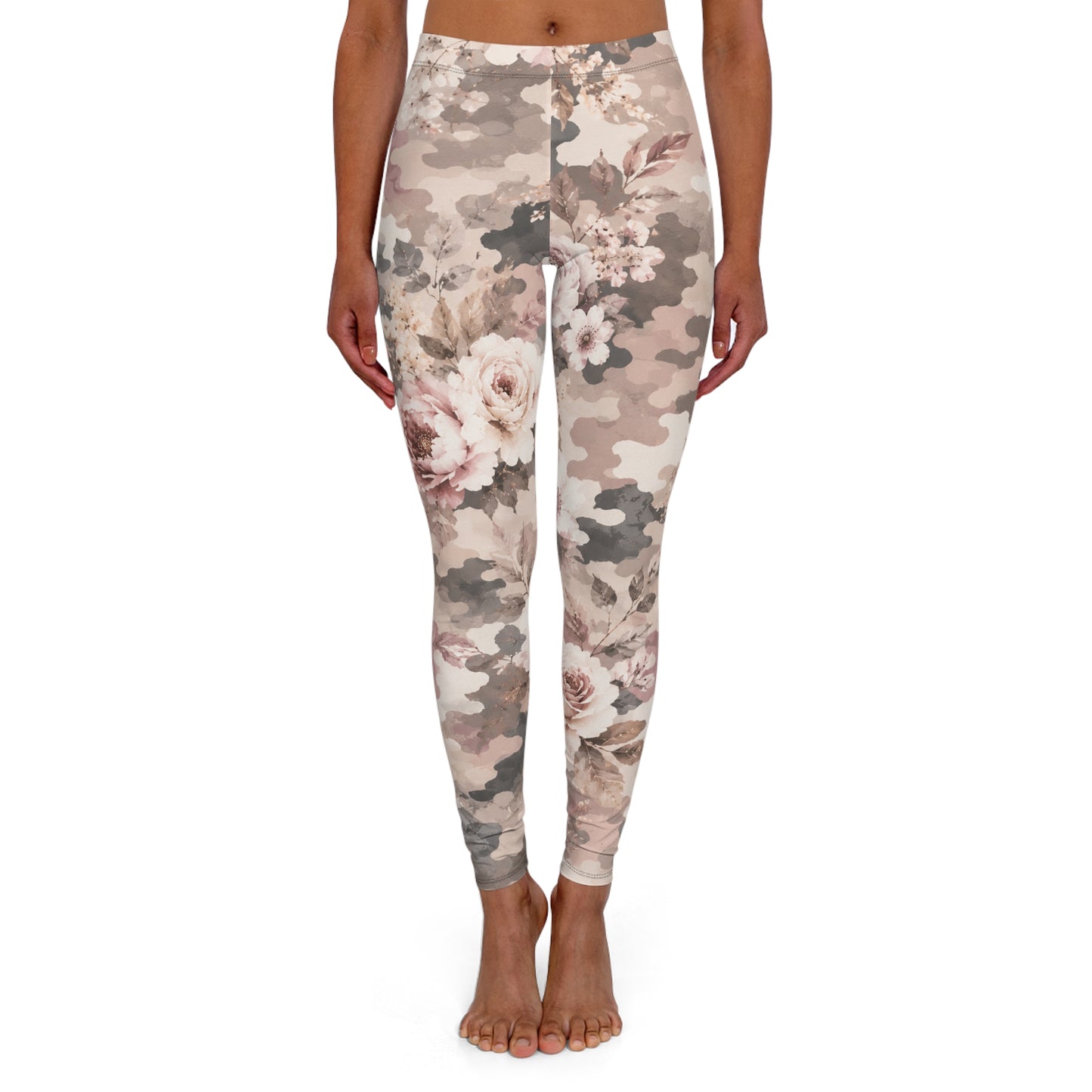 Floral Camo Leggings — Women's Soft Stretch All-Over Print