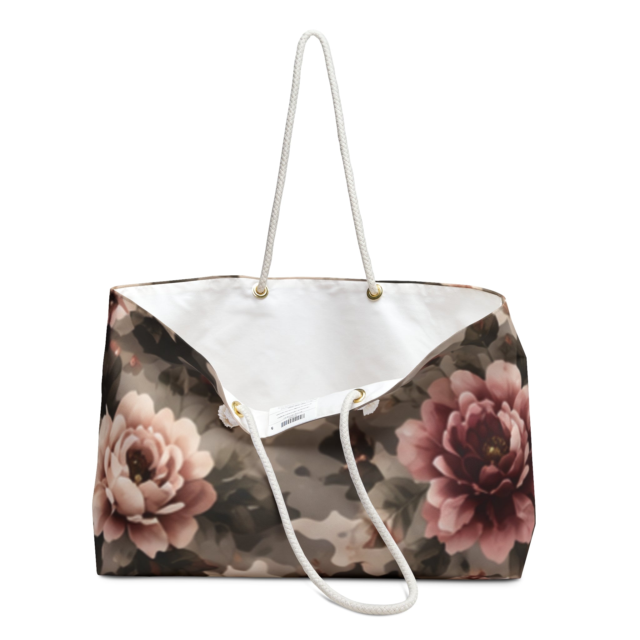 Floral Camo Weekender Bag — Taupe Rose Travel Tote