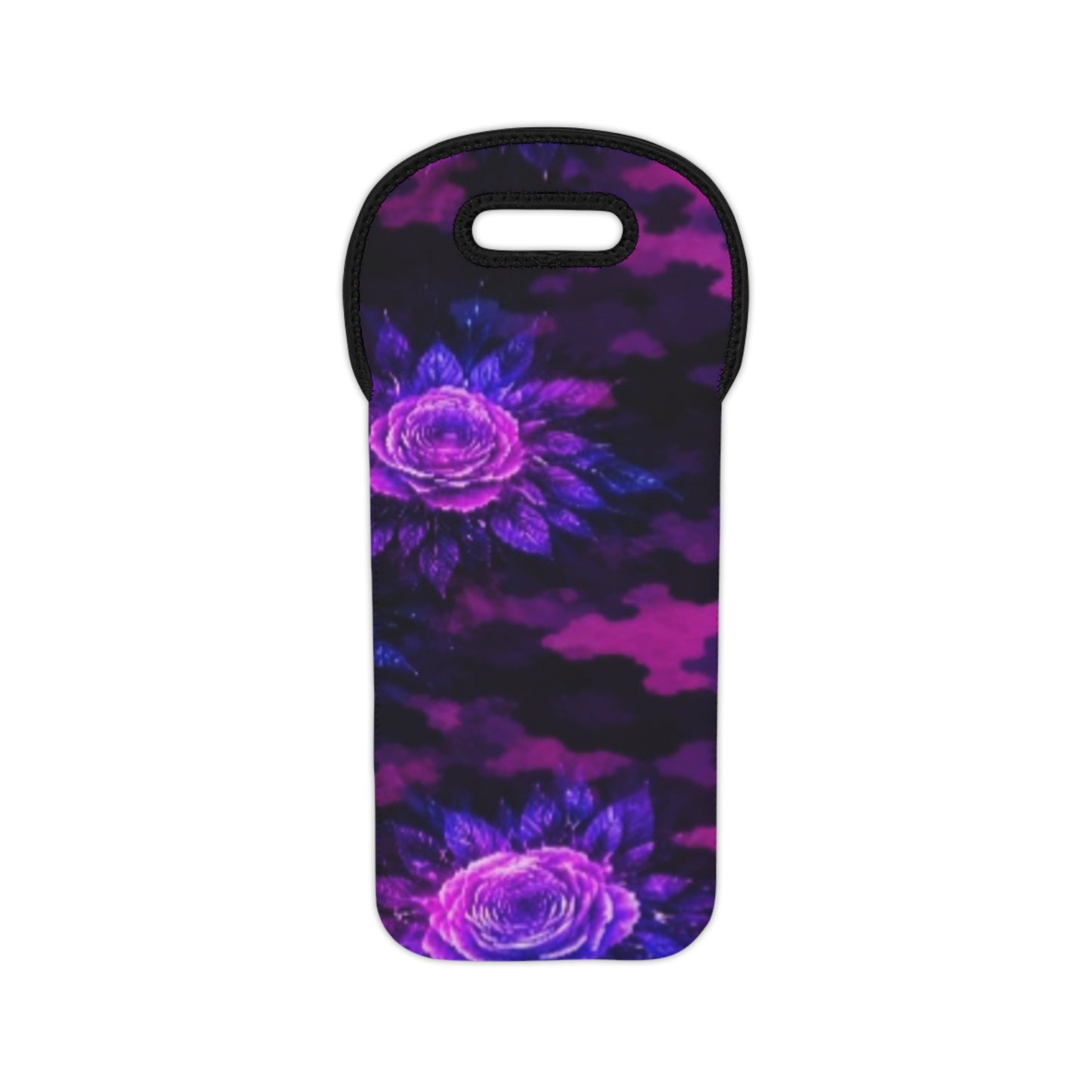 Neoprene Wine Tote - Purple Floral Galaxy Bottle Carrier