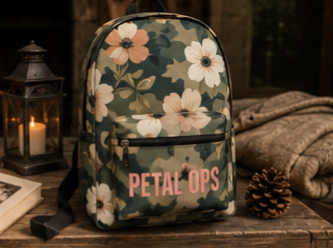 Backpack, Floral Camo Backpack, Flower Camouflage Rucksack, Petal Ops Design, Botanical Backpack, Nature Lover Bag