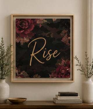 Rise Framed Canvas Art – Inspirational Botanical Wall Decor