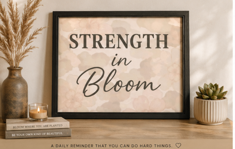 Framed Canvas Art - Strength in Bloom Wall Decor