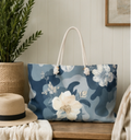 Blue Camo Floral Weekender Bag — Coastal Travel Tote