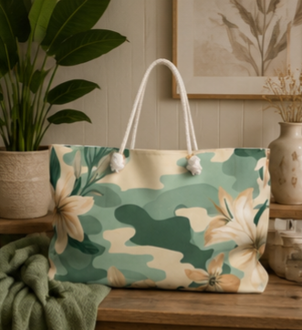 Floral Camo Weekender Bag – Green Tropical Travel Tote
