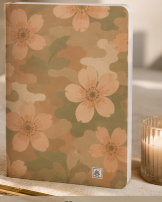 Floral Camo Hardcover Journal - Elegant Floral Design for Personal Reflection and Note-taking