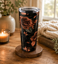 20oz Floral Rose Tumbler — Dark Rose Camouflage Insulated Travel Mug