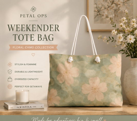 Floral Soft Pastel Weekender Bag – Blurred Blossom Tote for Travel & Beach