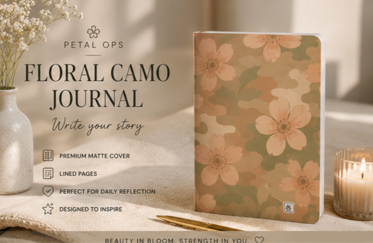 Floral Camo Hardcover Journal - Elegant Floral Design for Personal Reflection and Note-taking