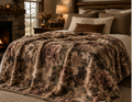 Camo Rose Velveteen Plush Blanket — Soft Floral Camo Throw for Cozy Home Decor