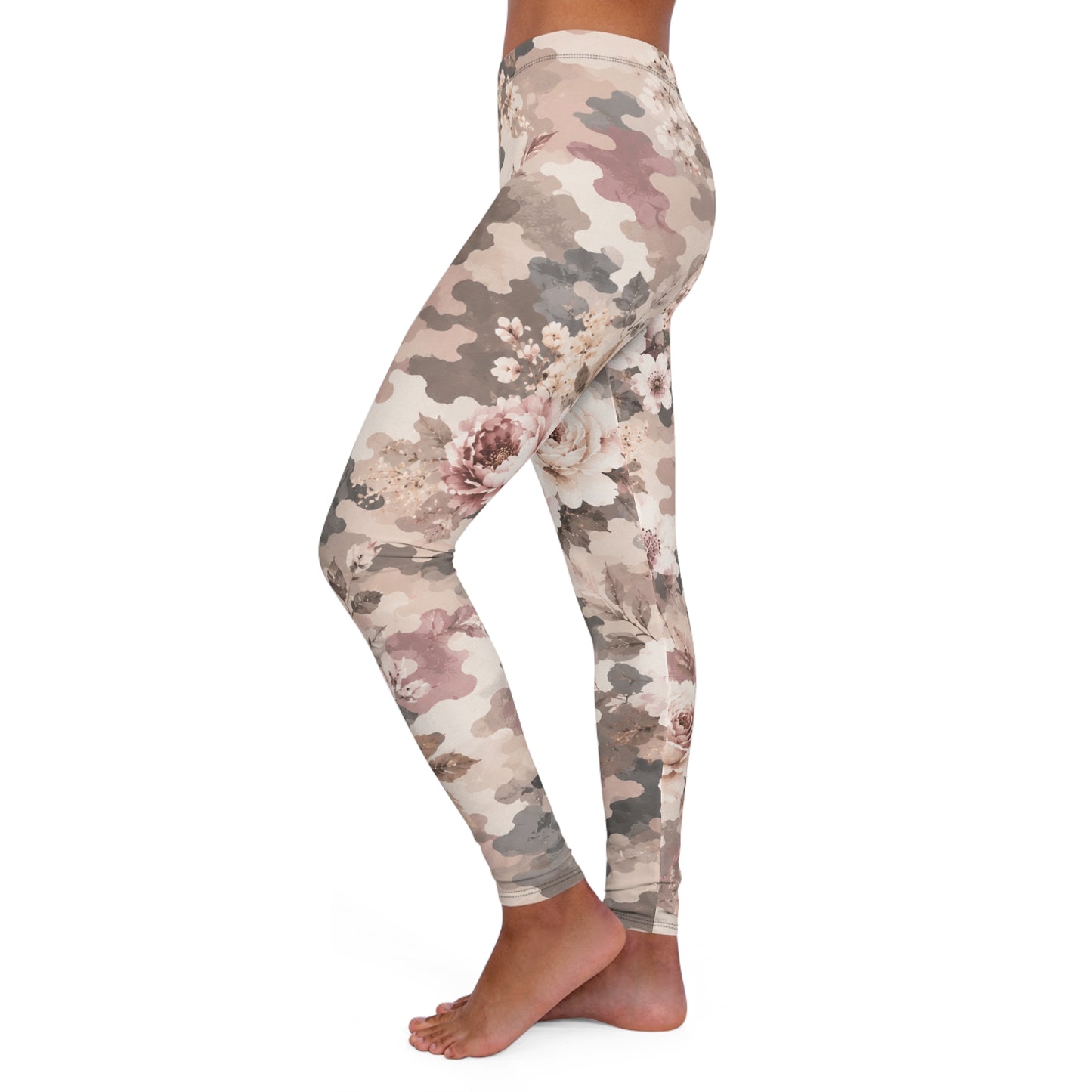 Floral Camo Leggings — Women's Soft Stretch All-Over Print