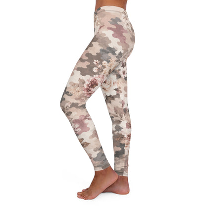 Floral Camo Leggings — Women's Soft Stretch All-Over Print